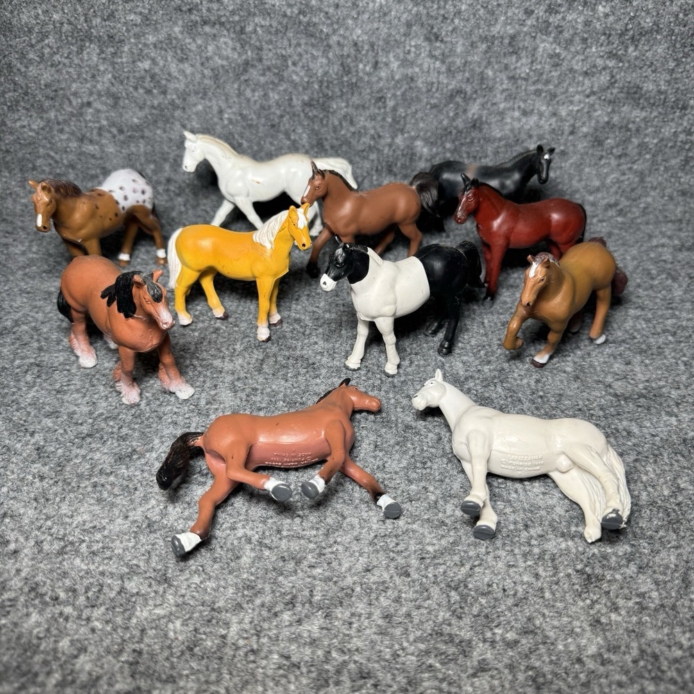 Vintage Funrise Toy Horse Lot of 11 Dated 1988‎ Multicolor Plastic VTG